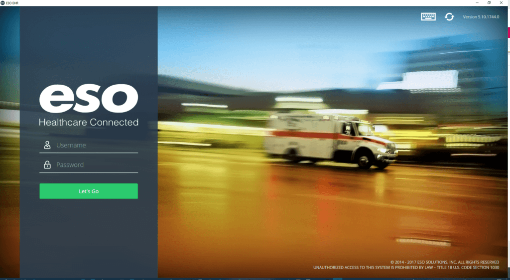 Sign in to ESO EHR with your agency credentials.